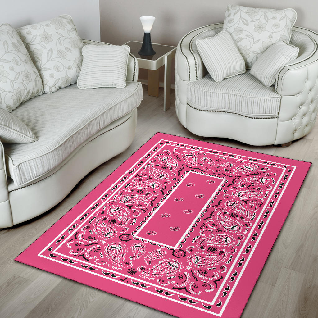 Warm Pink Bandana Area Rugs - Fitted