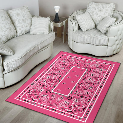 Warm Pink Bandana Area Rugs - Fitted