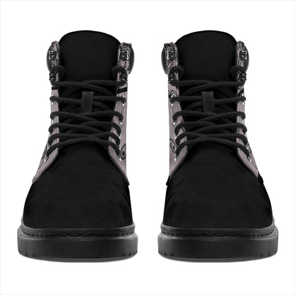 Gray and Black Bandana Blackout All Season Boots