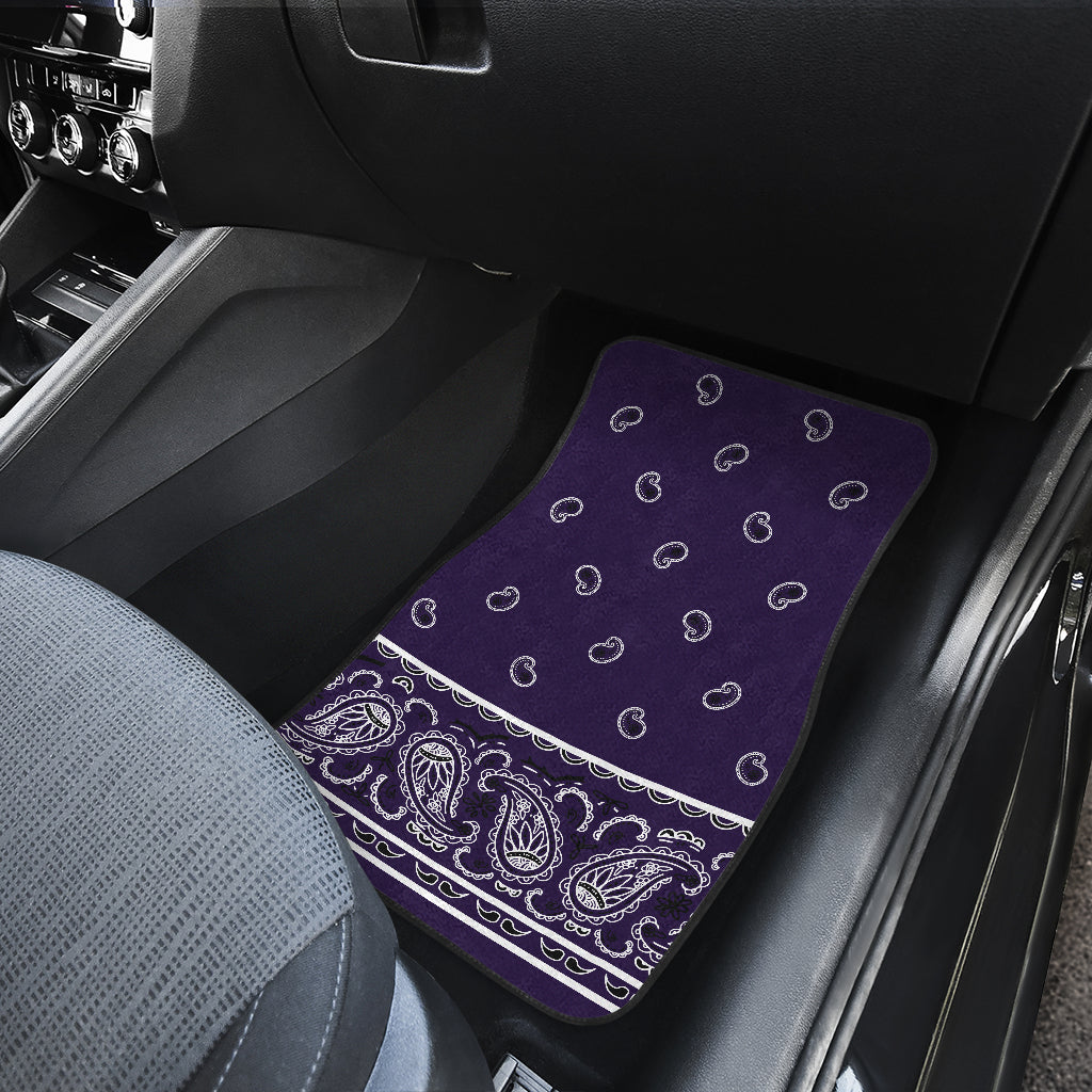 Quad Royal Purple Bandana Car Mats - Fancy