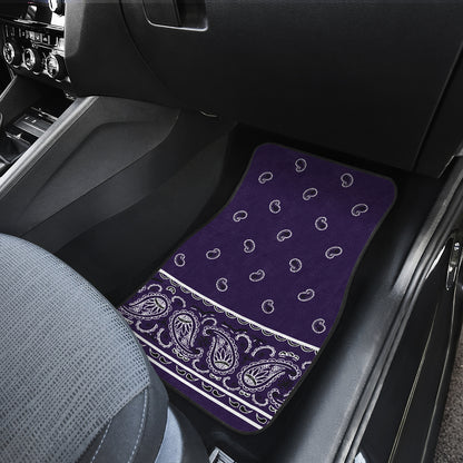 Quad Royal Purple Bandana Car Mats - Fancy