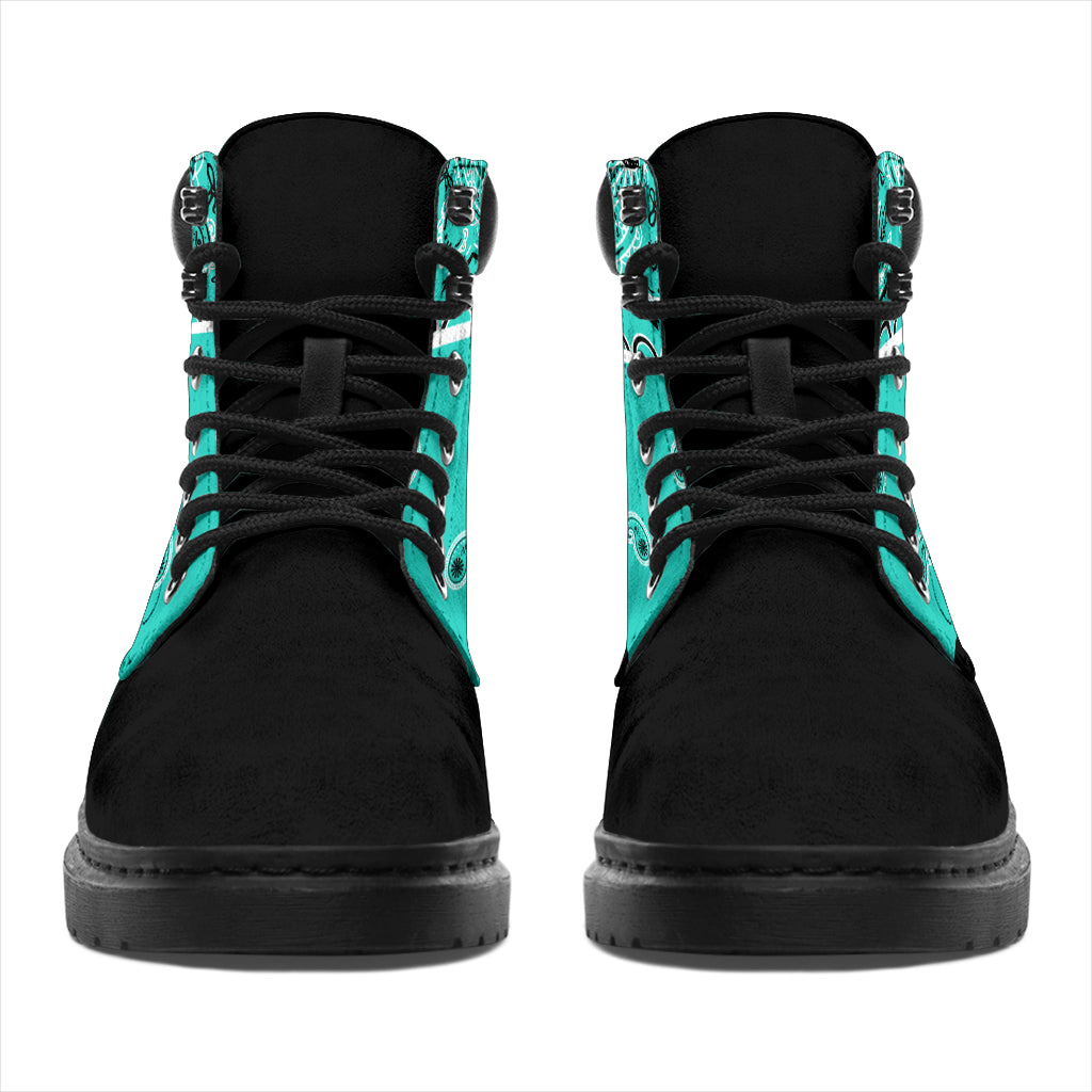 Turquoise Bandana Blackout All Season Boots