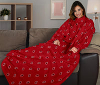 funny red paisley sleeved blanket