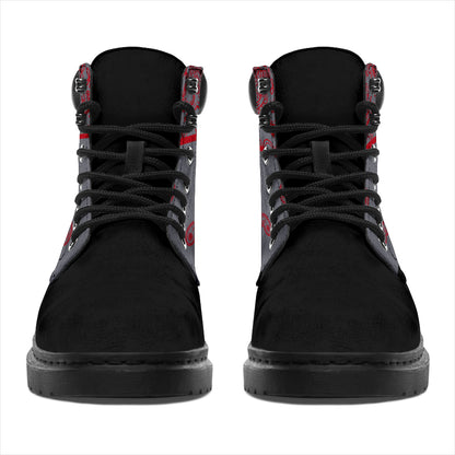 Gray and Red Bandana Blackout All Season Boots