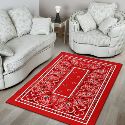 Western Red Bandana Area Rug - Fitted