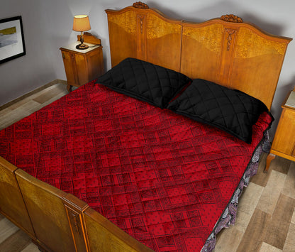 Quilt Set - Red and Black Bandana DB Quilt w/Shams