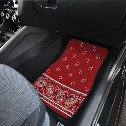 Quad Classic Red Bandana Car Mats - Fancy