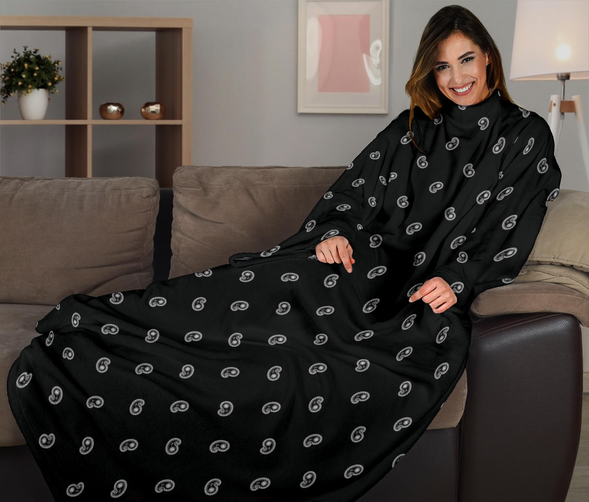 Black and White Bandana Monk Blankets