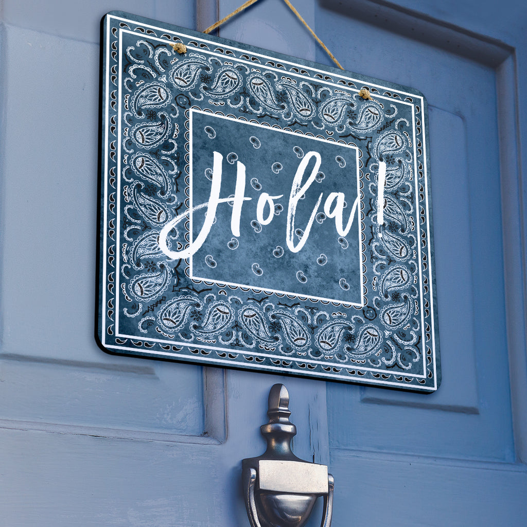 Denim Blue Bandana Door Signs