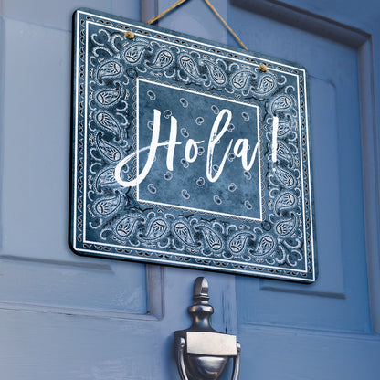 Denim Blue Bandana Door Signs