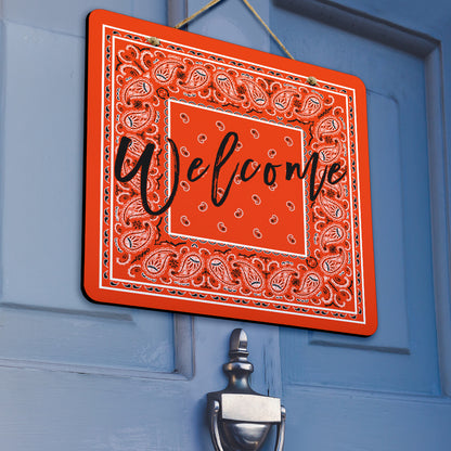 Orange Bandana Door Signs