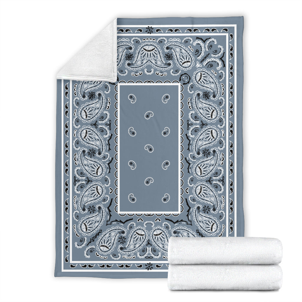 Blue Bandana Fleece Throw Blanket