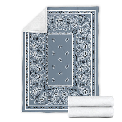 Blue Bandana Fleece Throw Blanket