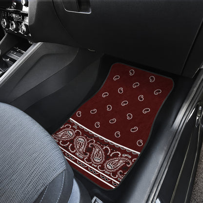 Quad Burgundy Bandana Car Mats - Fancy