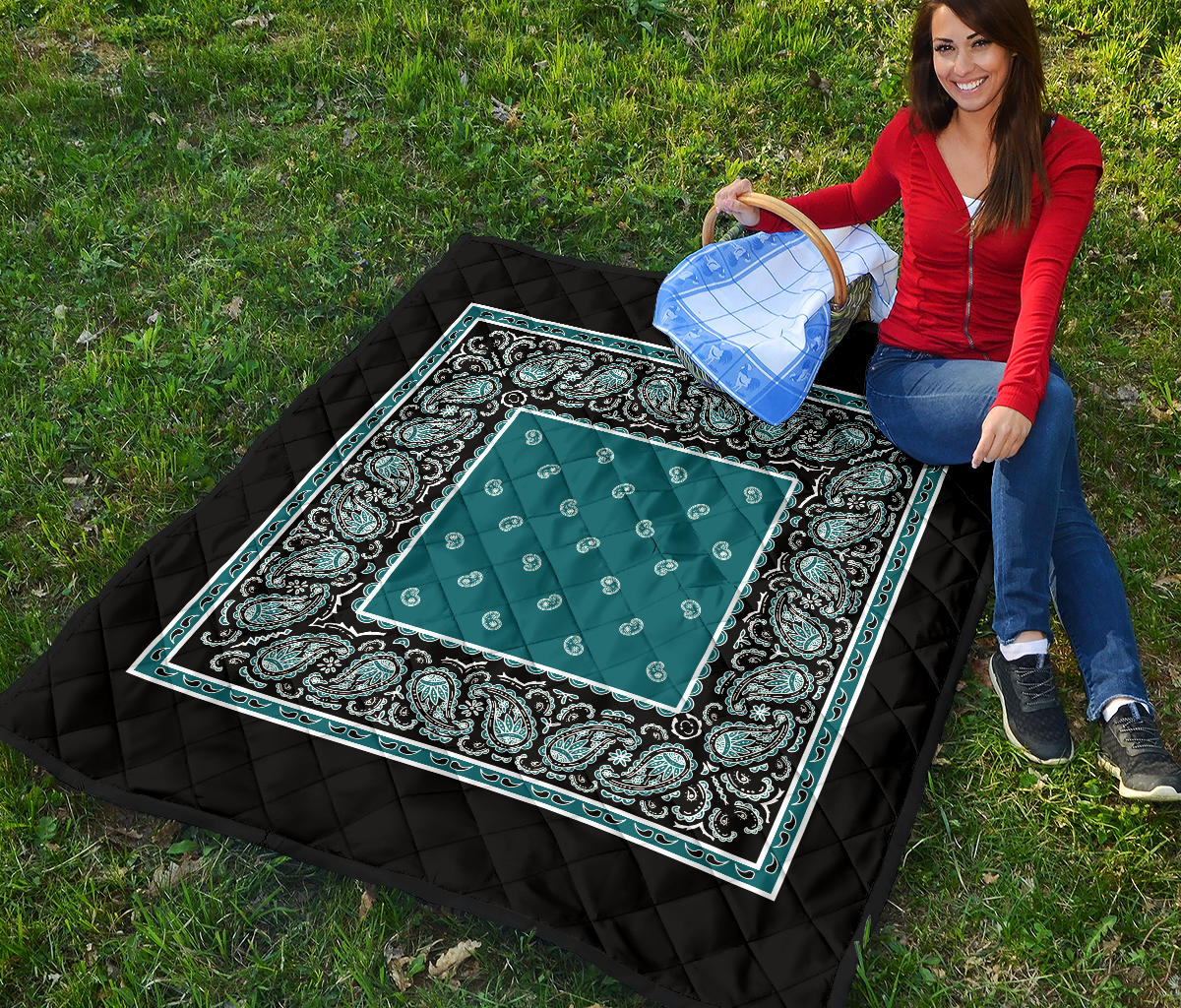 Quilt - Peacock Teal Bandana Quilt