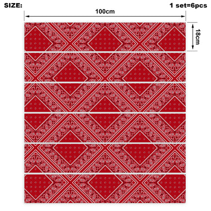Classic Red Bandana Stair Stickers 6 Steps