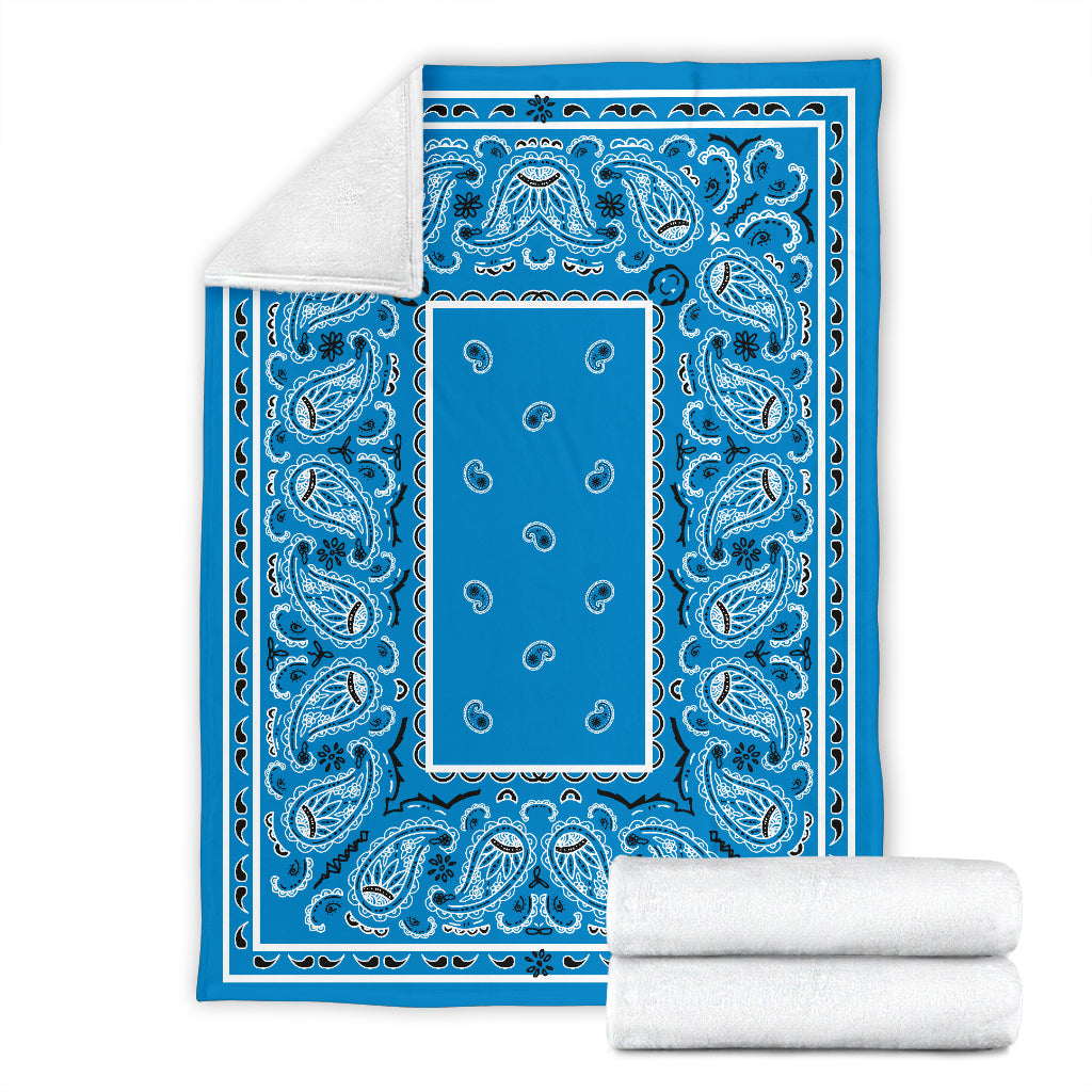 Sky Blue Bandana Throw Blanket