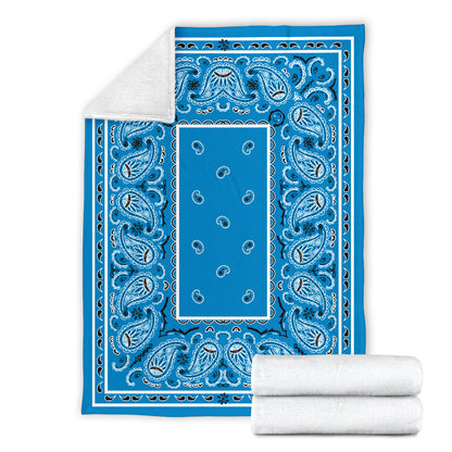 Sky Blue Bandana Throw Blanket