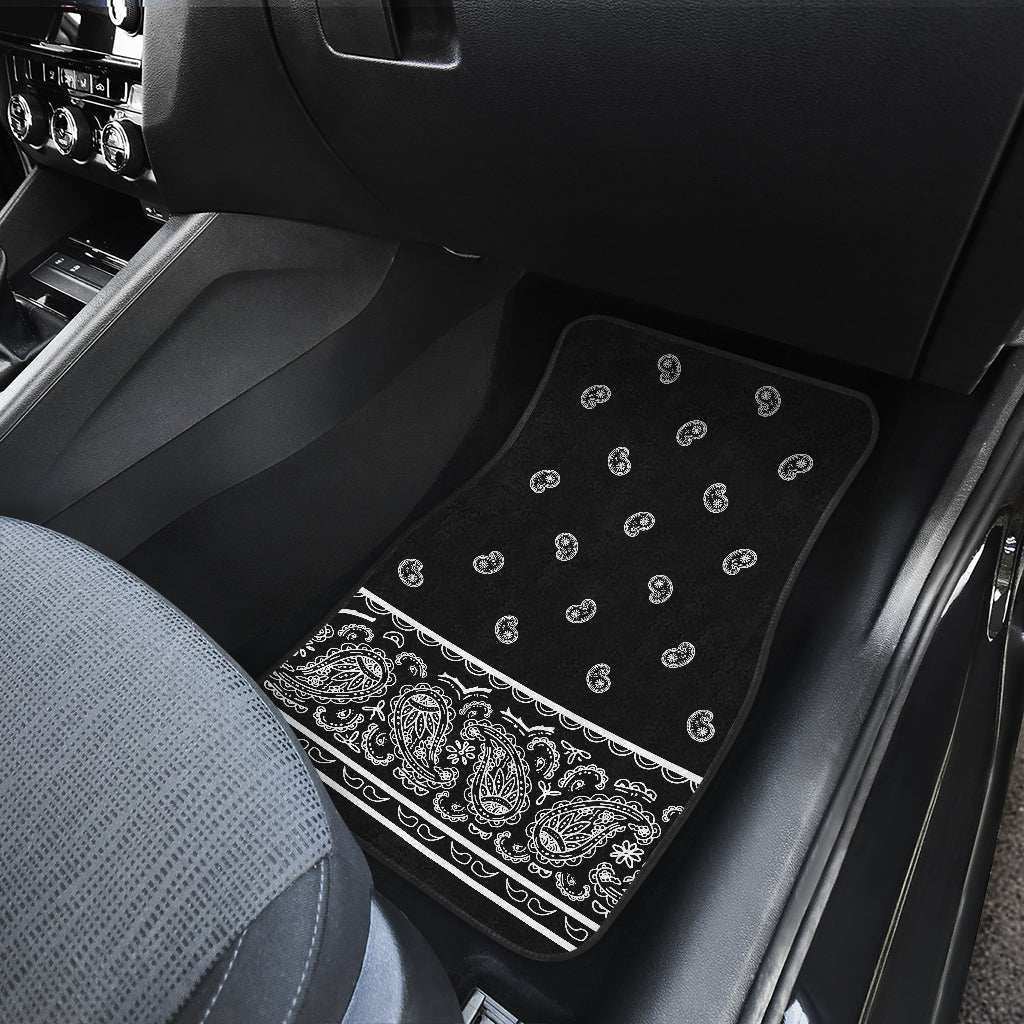 Dual Black Bandana Car Mat - Fancy