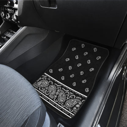 Dual Black Bandana Car Mat - Fancy