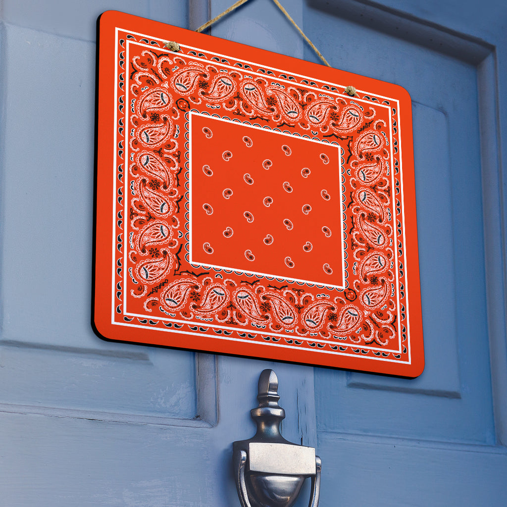 Orange Bandana Door Signs