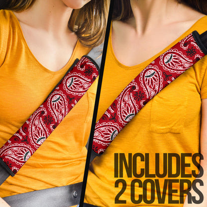 Classic Red Bandana Seat Belt Covers - 3 Styles
