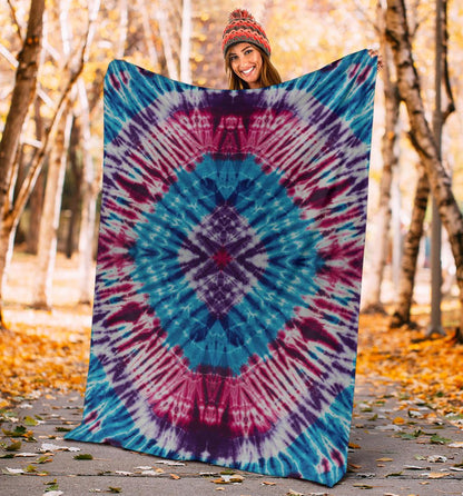 Funky Tie Dye Fleece Throw
