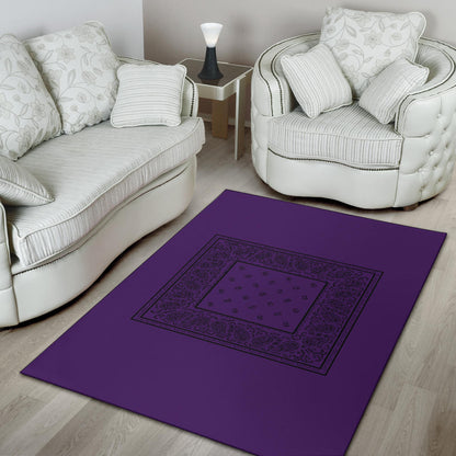 Purple and Black Bandana Area Rugs - Minimal