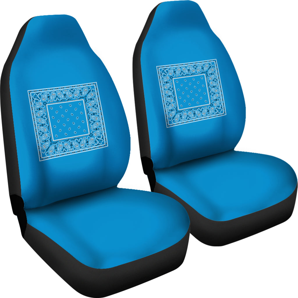 Sky Blue Bandana Car Seat Covers - Minimal