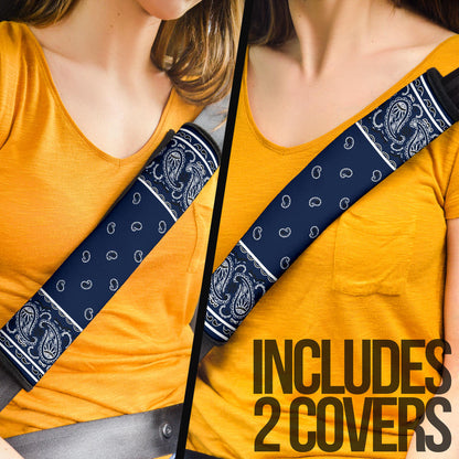 Navy Blue Bandana Seat Belt Covers -3 Styles