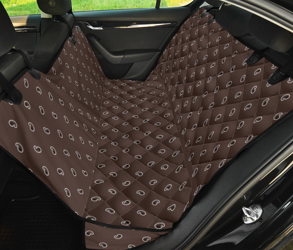 brown paisley back seat cover for dogs