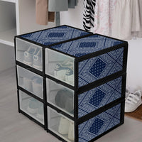 Navy Blue and White Bandana Shoe Organizers