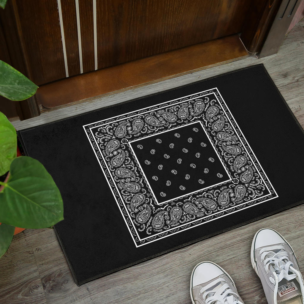 Black Bandana Door Mats