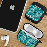 teal bandana AirPod case cover