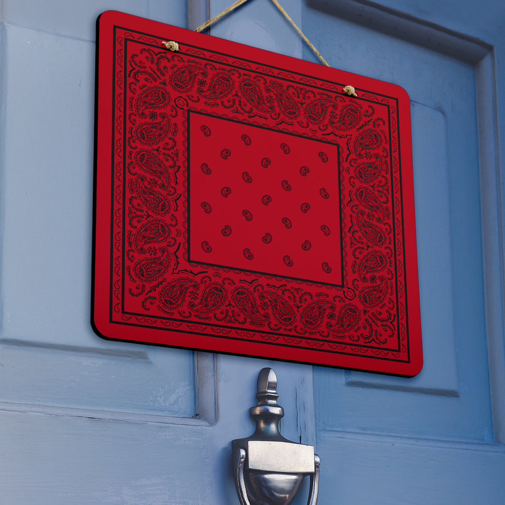 Red and Black Bandana Door Signs