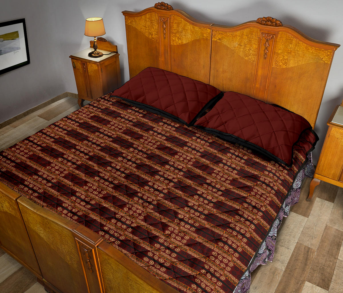 Quilt Set - African Tribal Pattern Quilt w/Shams