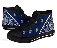 Navy Blue Bandana High Top Sneakers