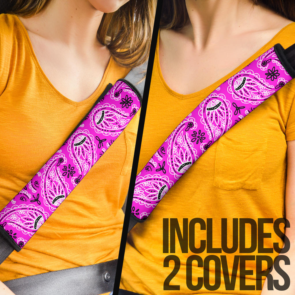 Abruptly Pink Bandana Seat Belt Covers - 3 Styles