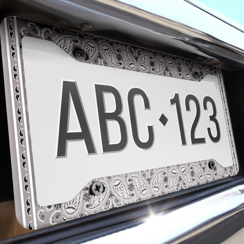 Gray Bandana License Plate Frame