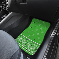 Dual Lime green Bandana Car Floor Mats - Fancy