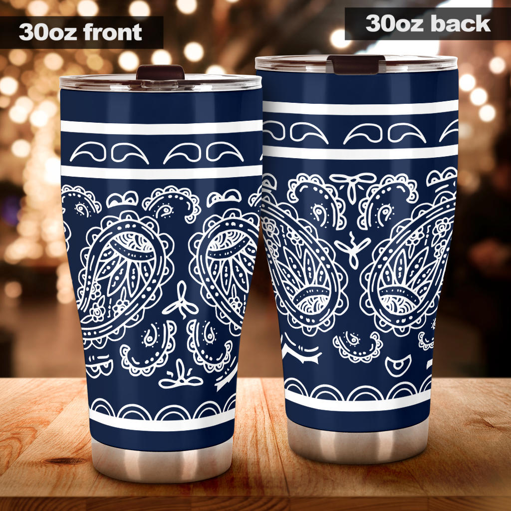 Navy Blue Bandana Tumblers