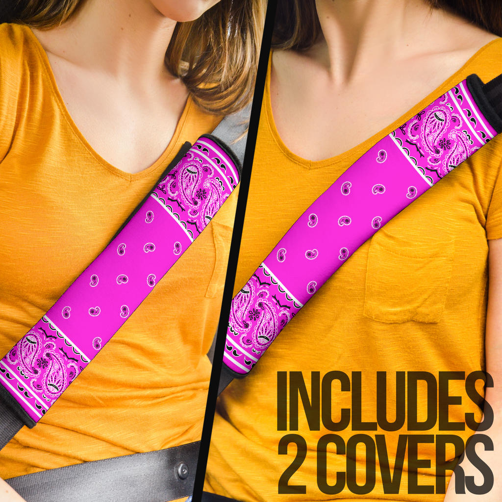 Abruptly Pink Bandana Seat Belt Covers - 3 Styles