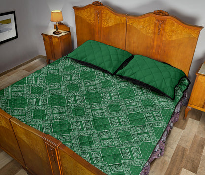 Quilt Set - Classic Green Bandana DB Quilt w/Shams