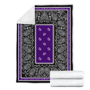 Purple Bandana Fleece Throw Blanket