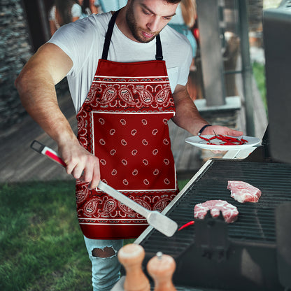 Maroon Big Bandana Apron