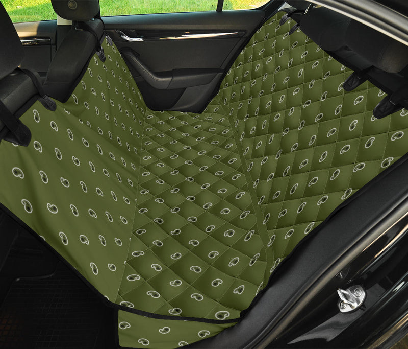 green paisley pet car seat cover