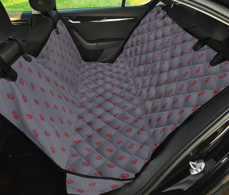 gray and red auto seat cover for pets