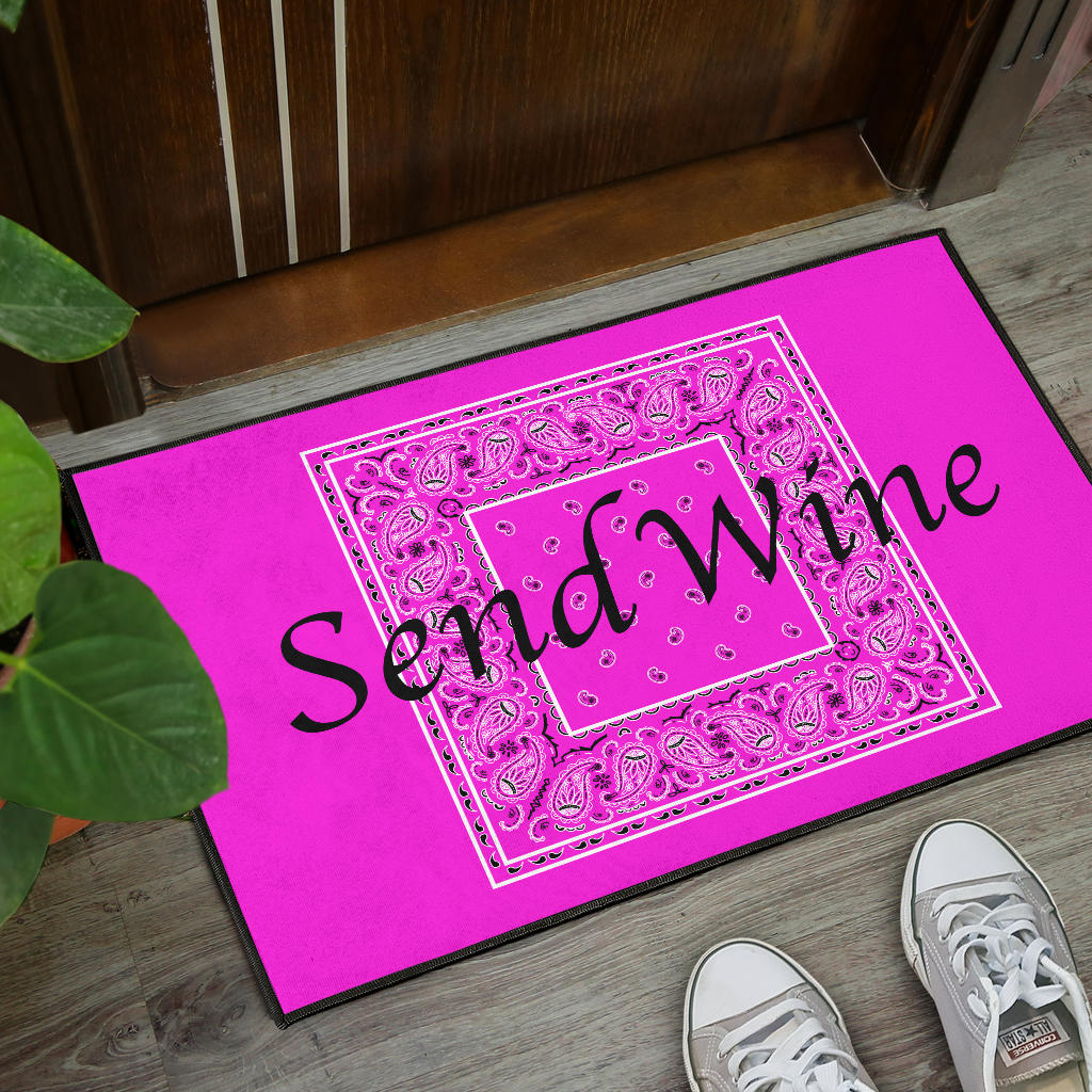 Abruptly Pink Bandana Fun Door Mats