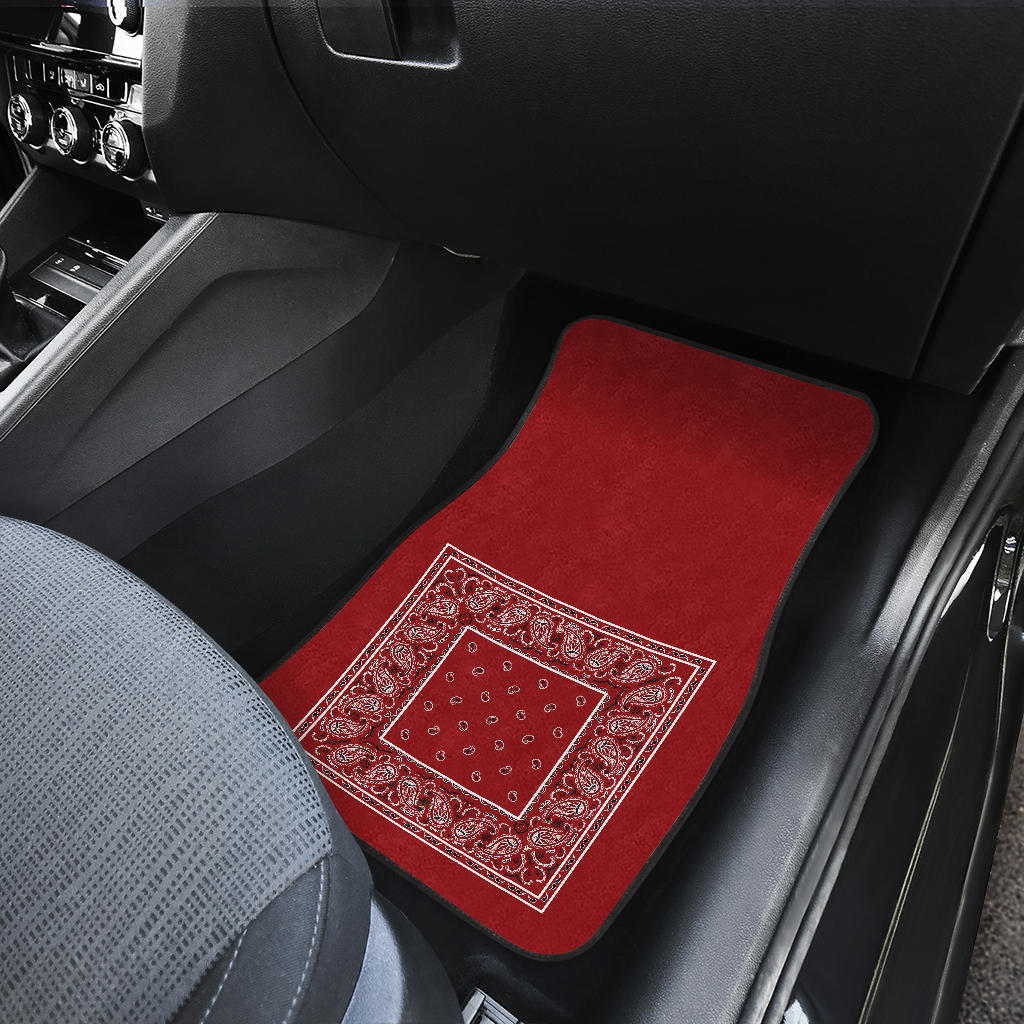 Quad Classic Red Bandana Car Mats - Minimal