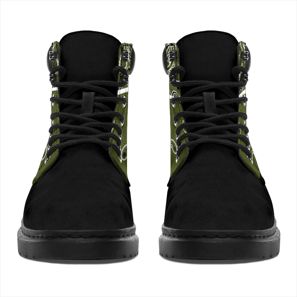 Army Green Bandana Blackout All Season Boots